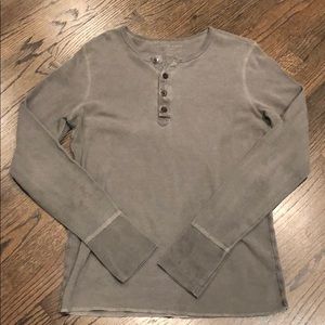 Olive grey long sleeve thermal Henley